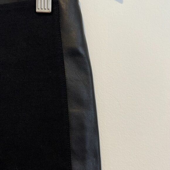 CLEARANCE - J Crew Pixie Black Faux Leather Side Stripe Skinny Pants E1228 - Picture 5 of 9